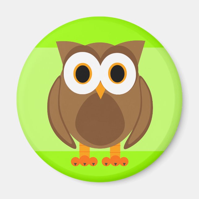 Who? Mr. Owl Cartoon Magnet (Front)
