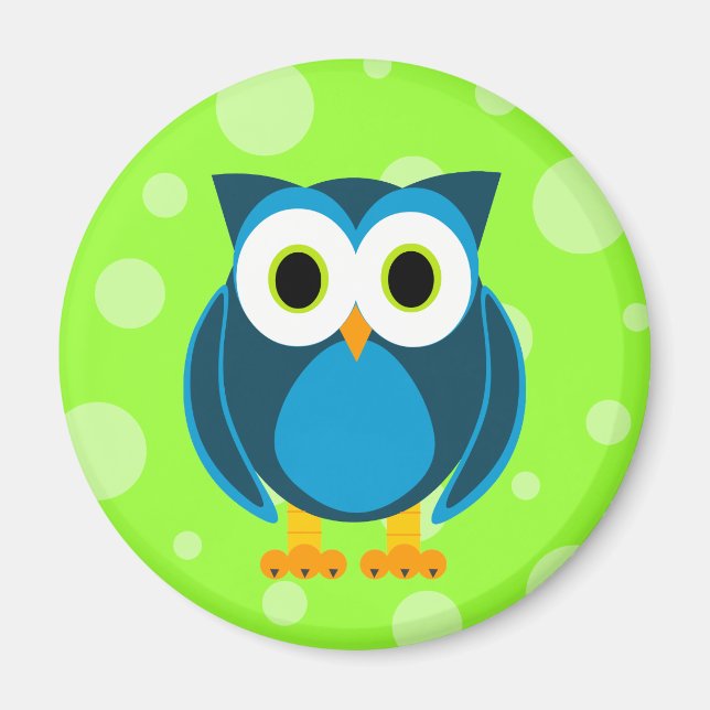 Who? Mr. Owl Cartoon Magnet (Front)