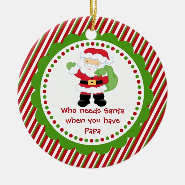 Who Needs Santa... Papa Christmas Ornament (Front)