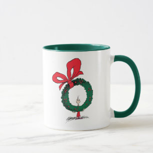 Who Peeking Through Christmas Wreath Mug