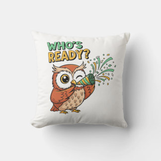 Who’s Ready? – Party Owl Christmas Edition Cushion