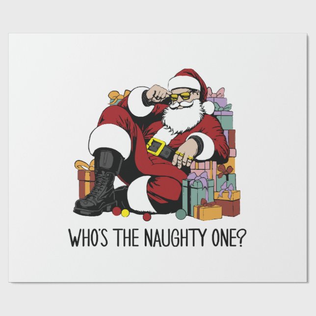 Who s the Naughty one Wrapping Paper (Flat)