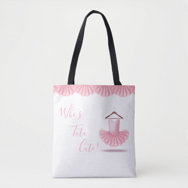 Who’s Tutu Cute Ballerina Pink Girly Name Tote Bag (Front)