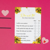 Who said it baby shower party game dad or mum bee 