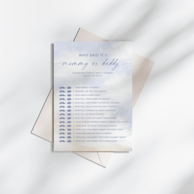 Who Said It Cloud 9 Baby Shower Game Invitation (Creator Uploaded)