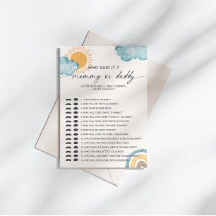 Who Said It Mummy   Daddy Baby Shower Game Invitation