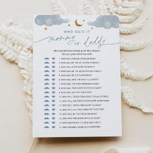 Who Said It Mummy or Daddy Baby Game Twinkle Star Invitation