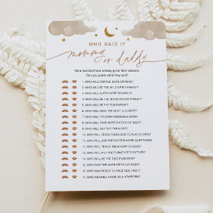 Who Said It Mummy or Daddy Baby Game Twinkle Star Invitation