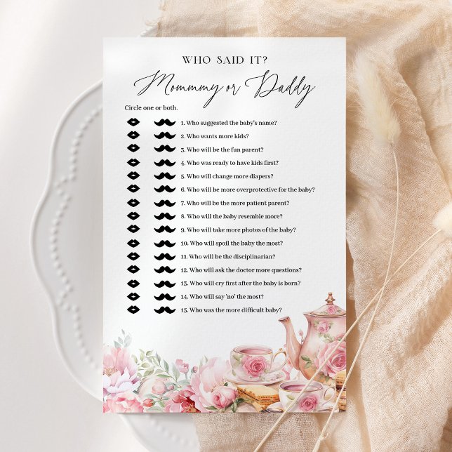 Who Said It Mummy Or Daddy Tea Baby Shower Game (Creator Uploaded)
