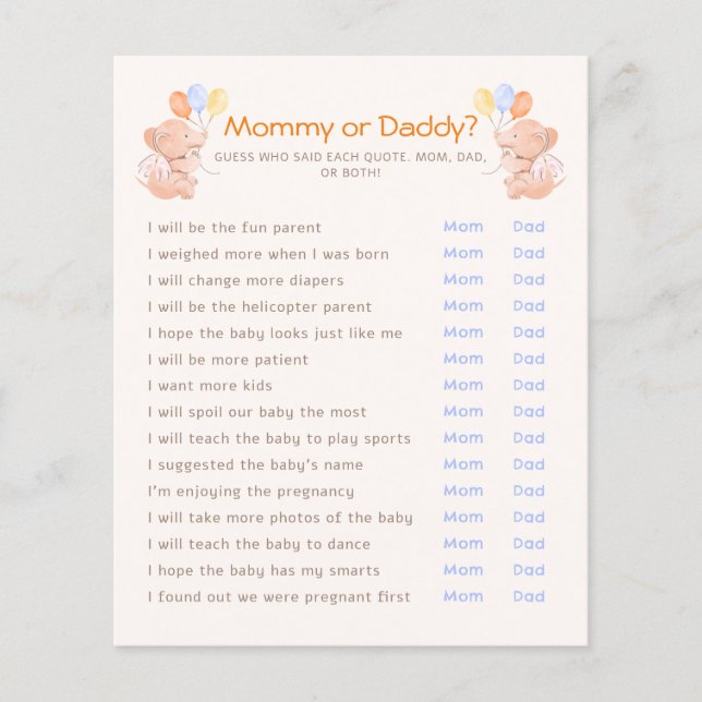 Who said quote first Paper Sheet Game (Front)