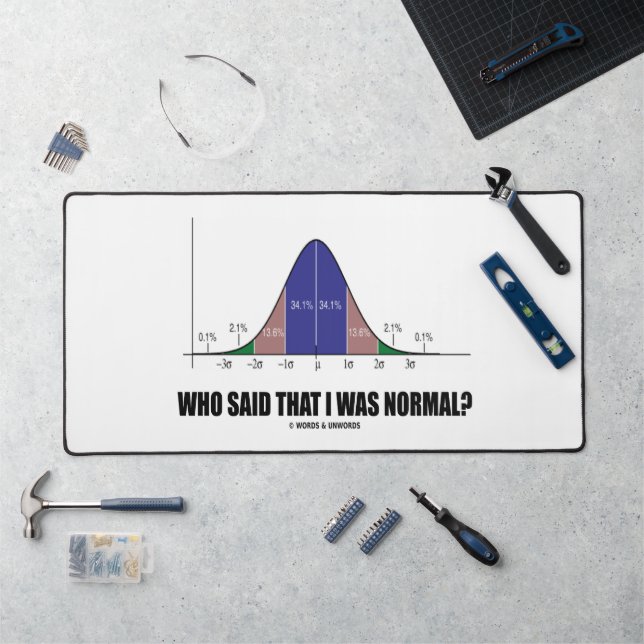 Who Said That I Was Normal? Bell Curve Geek Humour Desk Mat (Workstation)