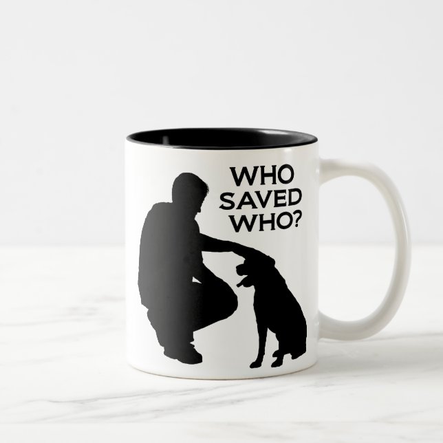 Who saved who mug black print (Right)