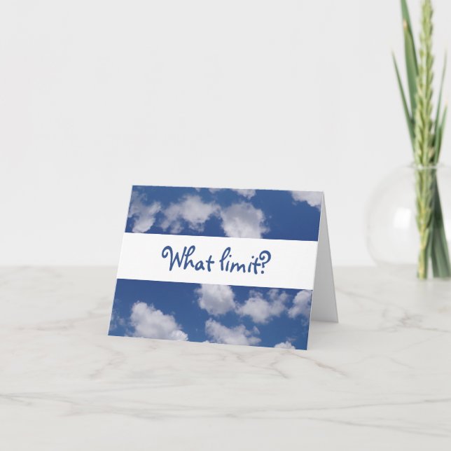 Who says "the sky is the limit"? card (Front)