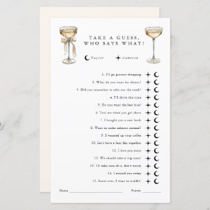 Who says what Gender Neutral Wedding Shower Game