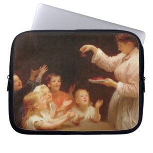 'Who Speaks First?' (oil on canvas) Laptop Sleeve