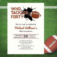 Who Tackles Forty Funny Football 40th Birthday