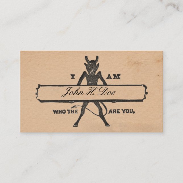 "Who the Devil are You" Victorian Calling Cards V1 (Front)