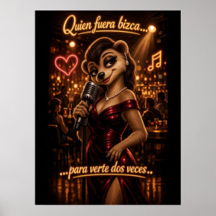 Who Were Cross Eyed To See You Twice Funny Latin Poster