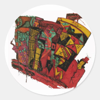 WHO WHAT WIN ink Classic Round Sticker