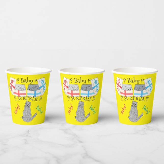 Who will born surprise Baby Paper Cups (Multi)