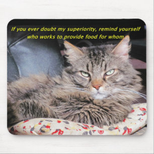 Who works for whom? Cat Meme Mouse Pad
