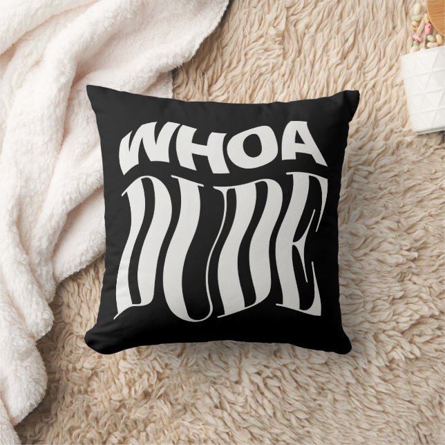 Whoa Dude Warped Typographic Cushion (Blanket)