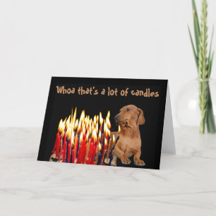 Whoa that's a lot of Candles Dashund Dog Fun Holid Holiday Card