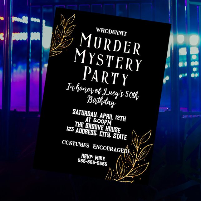 whodunit Elegant Murder Mystery Party Invitation (Creator Uploaded)