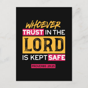 Whoever Trusts in the Lord Is Kept Safe Quote Postcard
