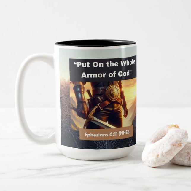 Whole Armour of God Two Tone Mug (With Donut)
