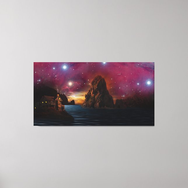 Whole Cosmos Fantasy Landscape Canvas Print (Front)