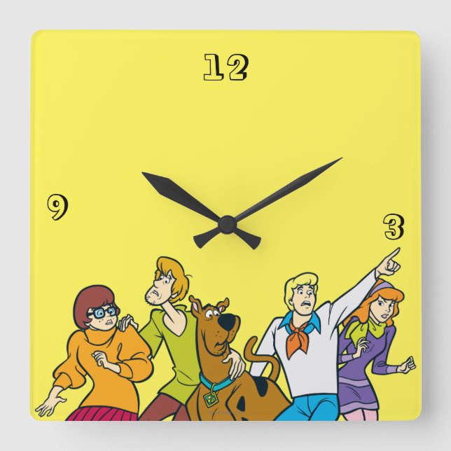 Whole Gang 13 Mystery Inc Square Wall Clock (Front)