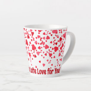 Whole Latte Love Personalised Red Confetti Hearts  Latte Mug