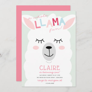 Whole Llama Fun Alpace Birthday Invitation