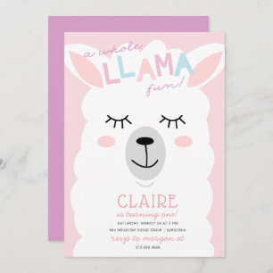 Whole Llama Fun Alpace Birthday Invitation