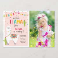 Whole llama fun birthday invitation Alpace Fiesta