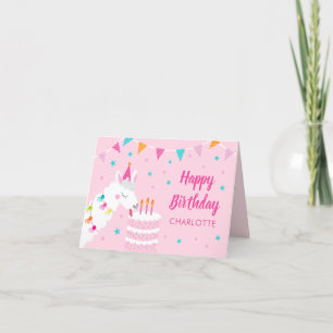 Whole Llama Fun Cake 3rd Pink Happy Birthday Card