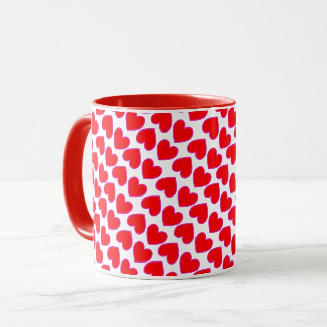 Whole Lotta Love Romantic Red Hearts Galore Mug (Front Left)