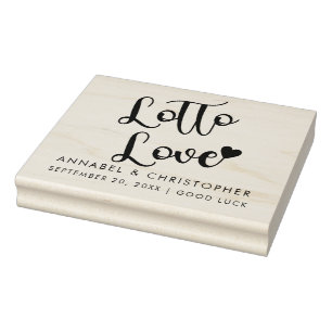 whole lotto love Lottery Ticket Wedding favour Rubber Stamp