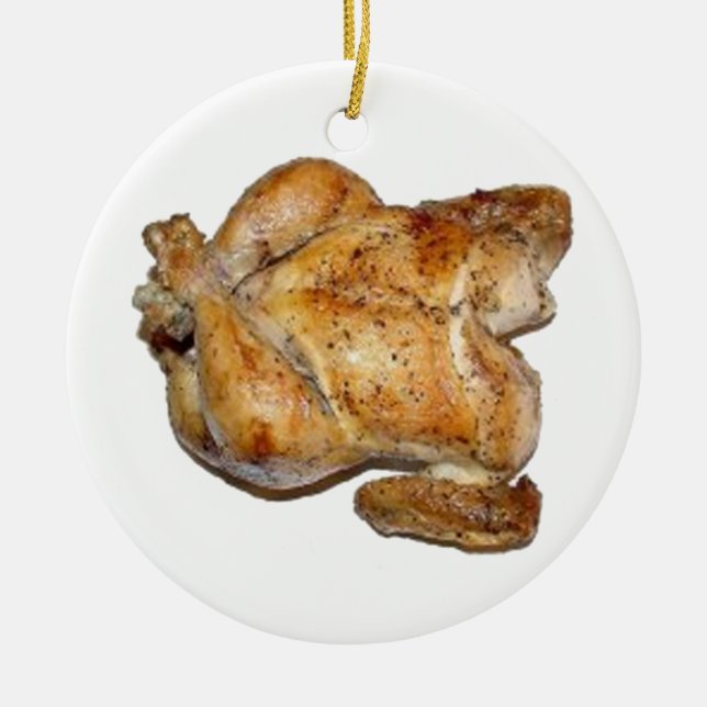Whole Roast Chicken Ceramic Tree Decoration (Front)