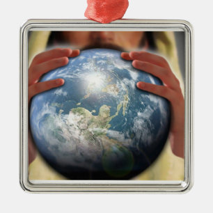 Whole World in His Hands Metal Tree Decoration