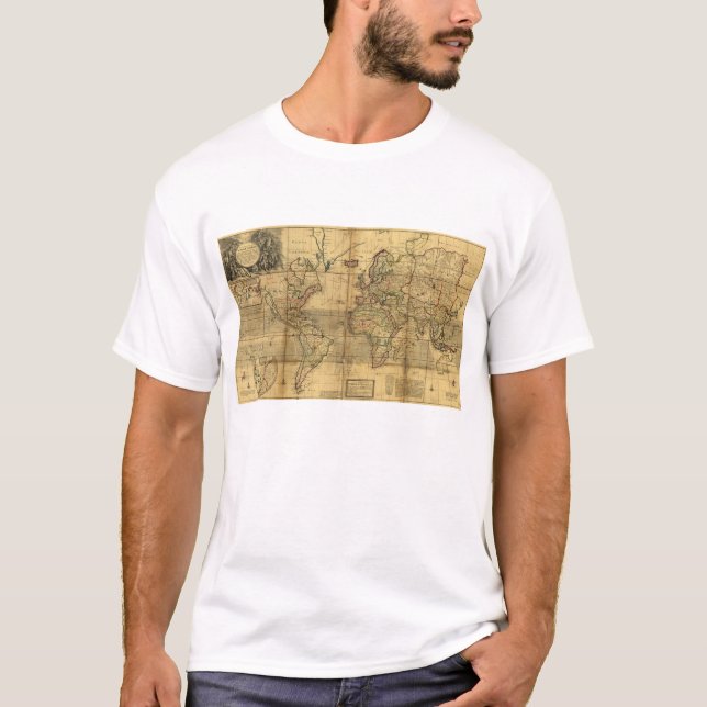 Whole World Map by Herman Moll (1719) T-Shirt (Front)