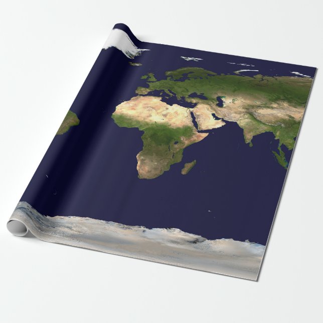 Whole World - Planet Earth Wrapping Paper (Unrolled)