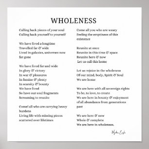 Wholeness Soul Self Love poem poster wall art