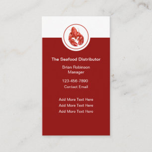 Wholesale Seafood Distributor Business Cards