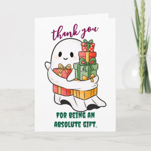 Wholesome Ghost With Gifts Thank You Card