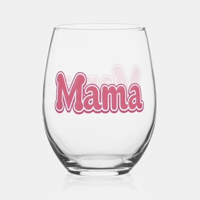 Wholesome MAMA , Mum Gift Stemless Wine Glass (Back)