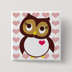 Whoo Loves You 15 Cm Square Badge