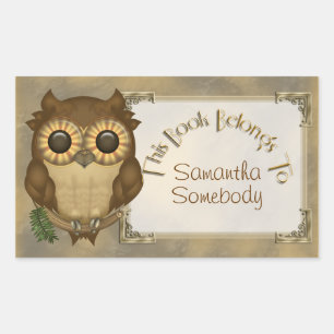 Whoolio The Cute Owl Bookplate Stickers