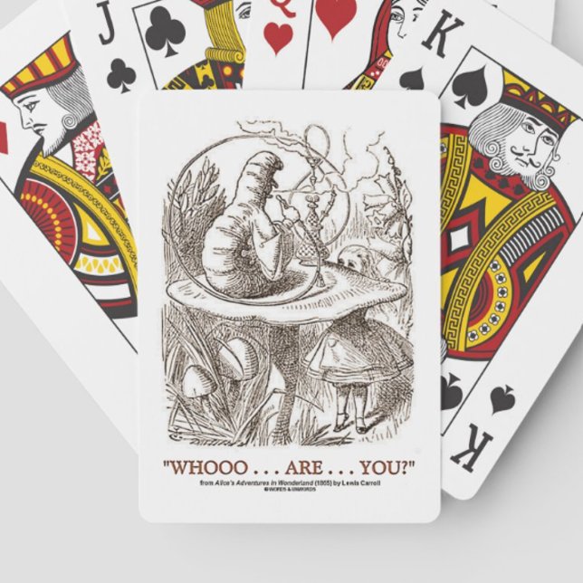 Whooo...Are...You? Alice Caterpillar Wonderland Playing Cards (Wonderland query featuring conversation between Alice and the Caterpillar)